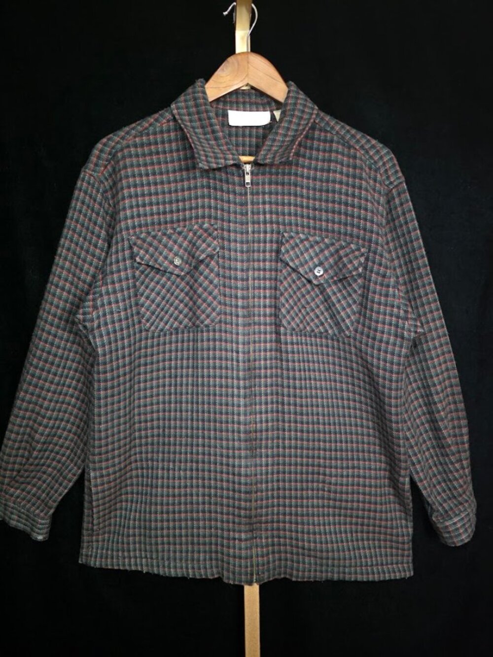 ID Distinctions Men's Vintage Full Zip L/S Camp Shirt M